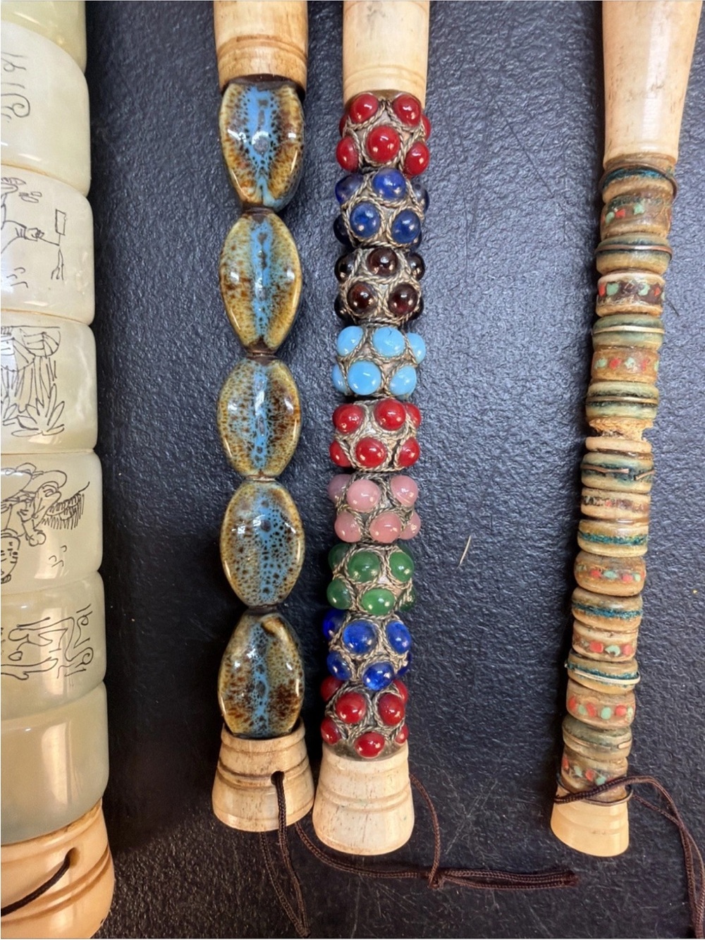 Antique GORGEOUS Asian Decorative Calligraphy Brushes - Picture 7 of 16